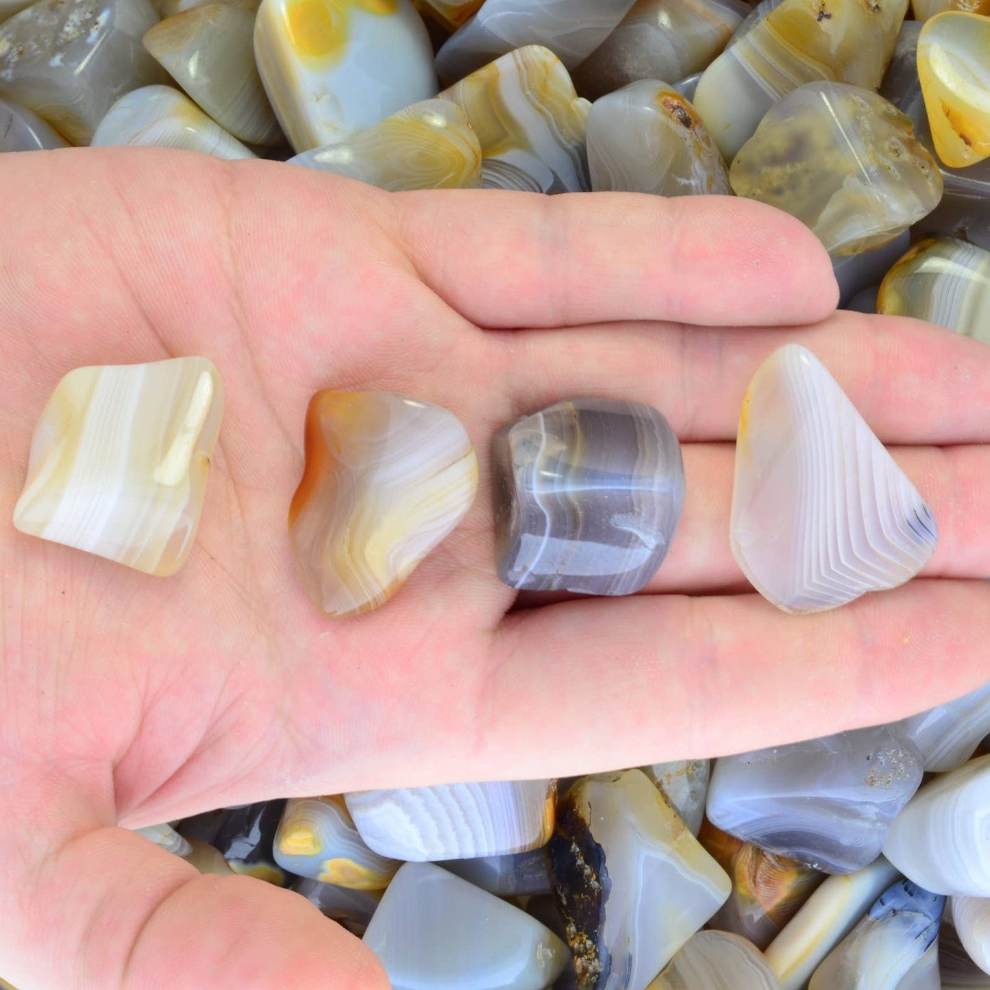 Tumbled Banded Agate - Madagascar (1 lb)
