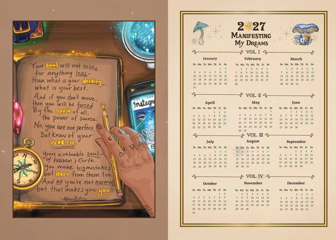 2027 Manifest Your Dreams Planner Calendar by Alexis  Rakun: Calendar; 192 pages / English
